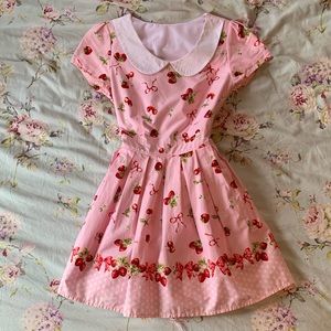 Bonne Chance Pink Strawberry Cherry Dress